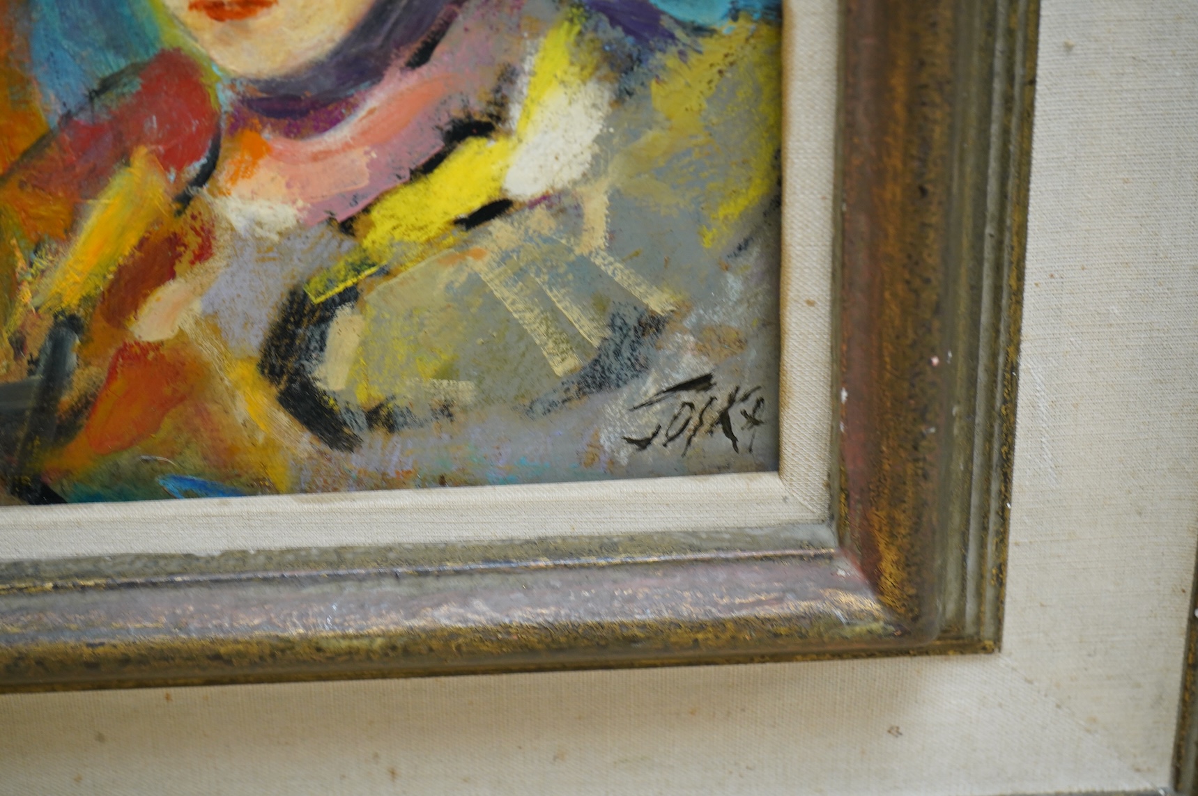 Jolka?, Head and shoulders portrait of a lady, signed, impressionist oil on board, 22 x 17cm